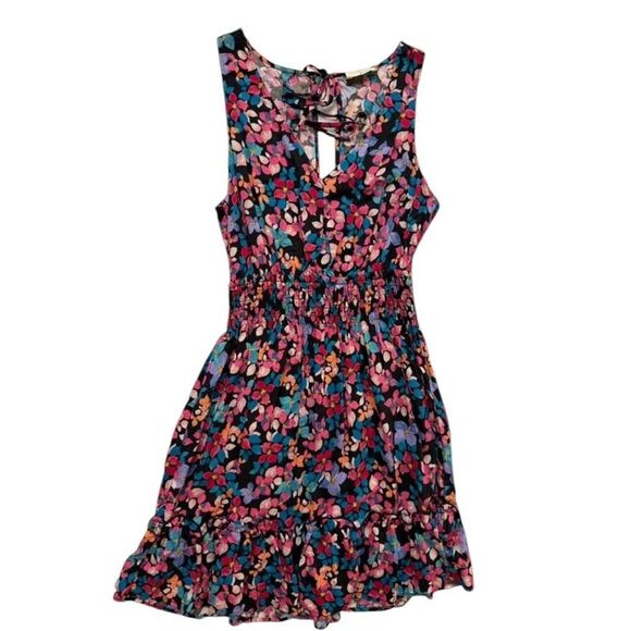 lovestitch Dresses & Skirts - Lovestitch multicoloured floral mini dress with tie back detail